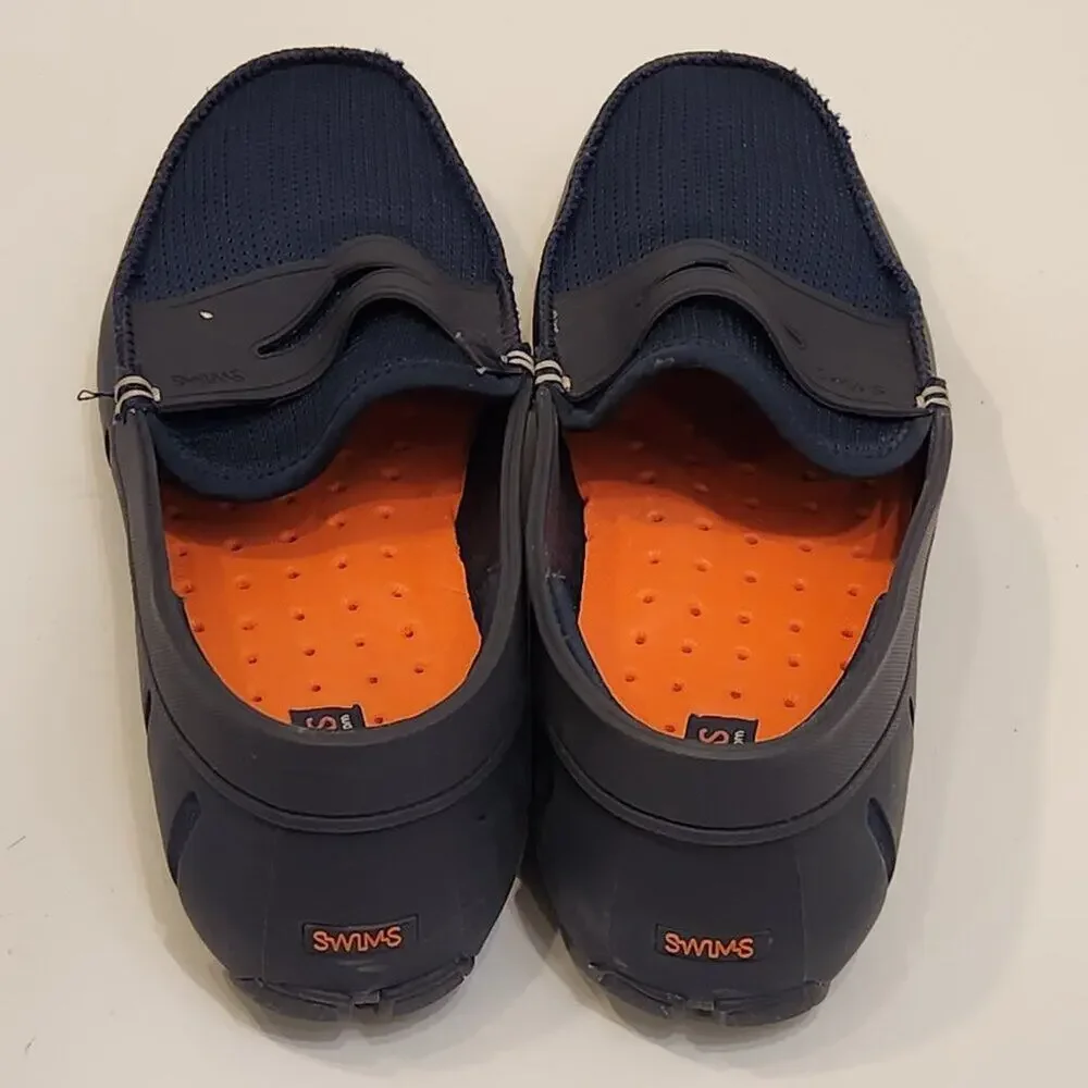 Men's SWIMS Penny Loafer Shoes Navy -Boat Water - Machine Washable - Size 9